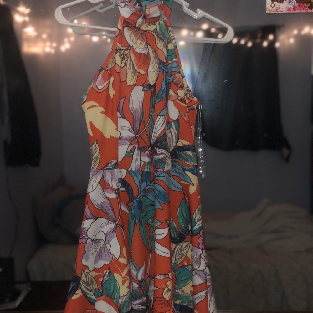 Orange With Flowers Dress